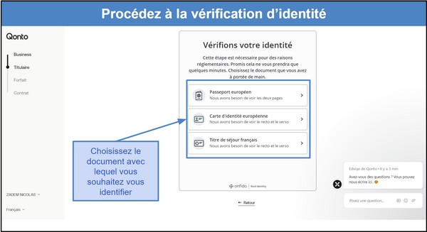 Étape 4&nbsp;: Procédez à la vérification d’identité