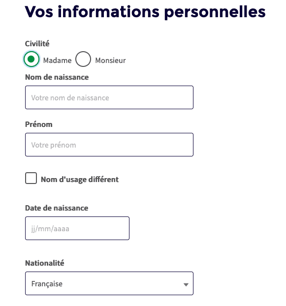 Étape 2&nbsp;: Renseignez les formulaires