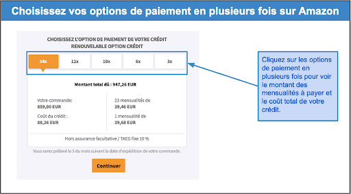 &lt;span style=&quot;font-weight: 400;&quot;&gt;Étape 3&nbsp;: Choisissez vos options de paiement en plusieurs fois sur Amazon&lt;/span&gt;