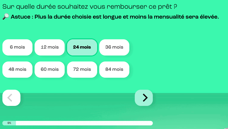 Étape 2&nbsp;: Renseignez les caractéristiques de votre crédit