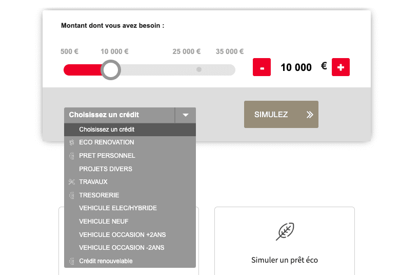 Étape 1&nbsp;: Réalisez une simulation de votre crédit en ligne