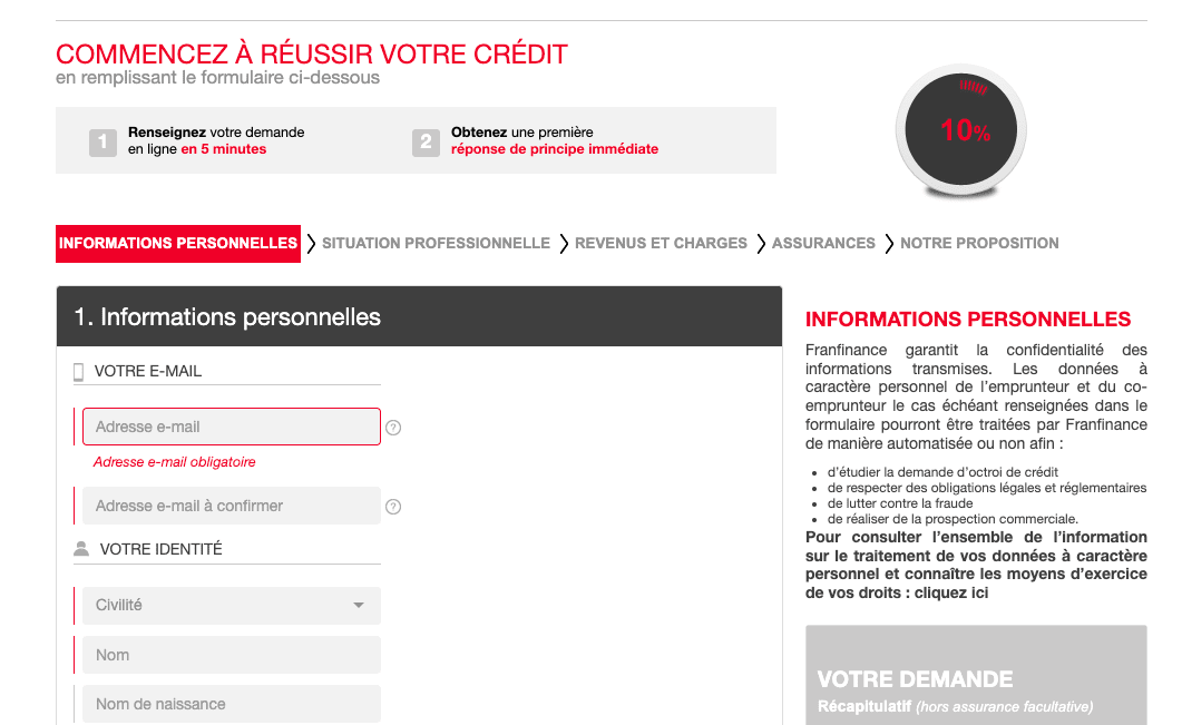 Étape 2&nbsp;: Complétez et soumettez votre demande de crédit