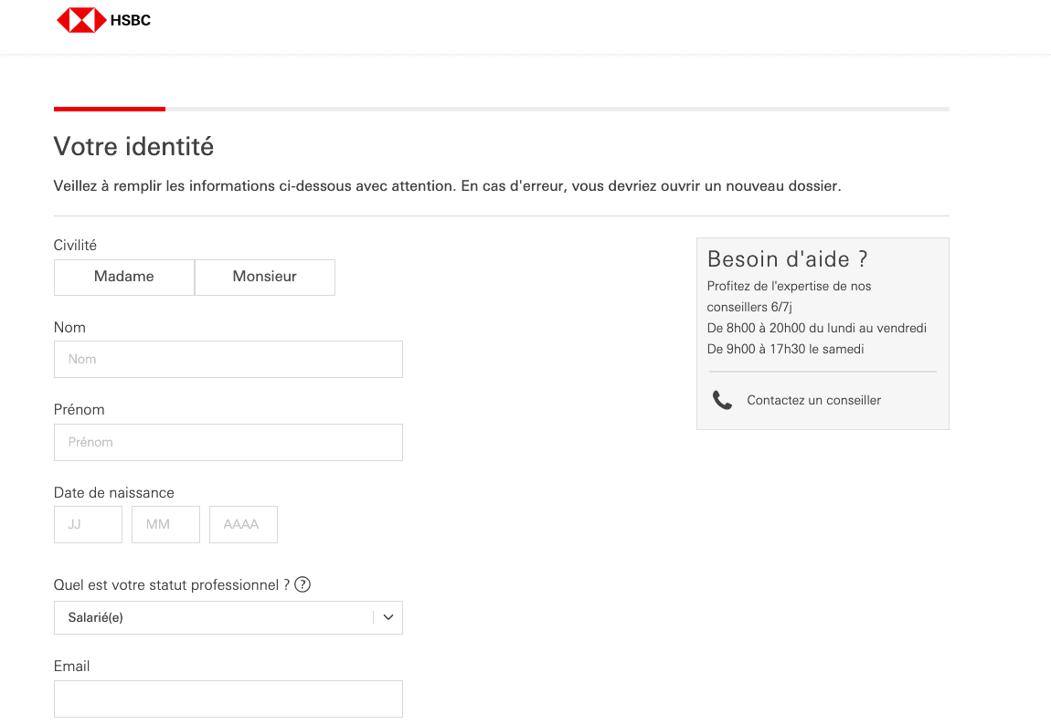 Étape 1&nbsp;: Remplir le formulaire en ligne