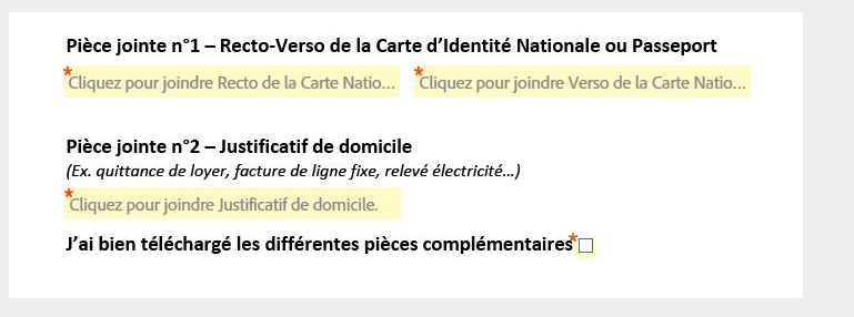 Étape 3&nbsp;: Charger les pièces justificatives