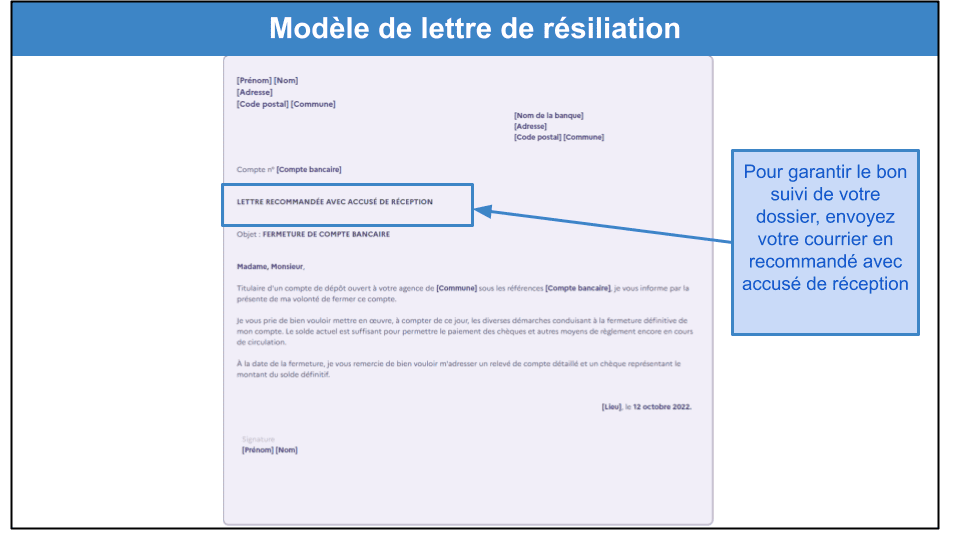Étape 4&nbsp;: Envoyez votre lettre de résiliation