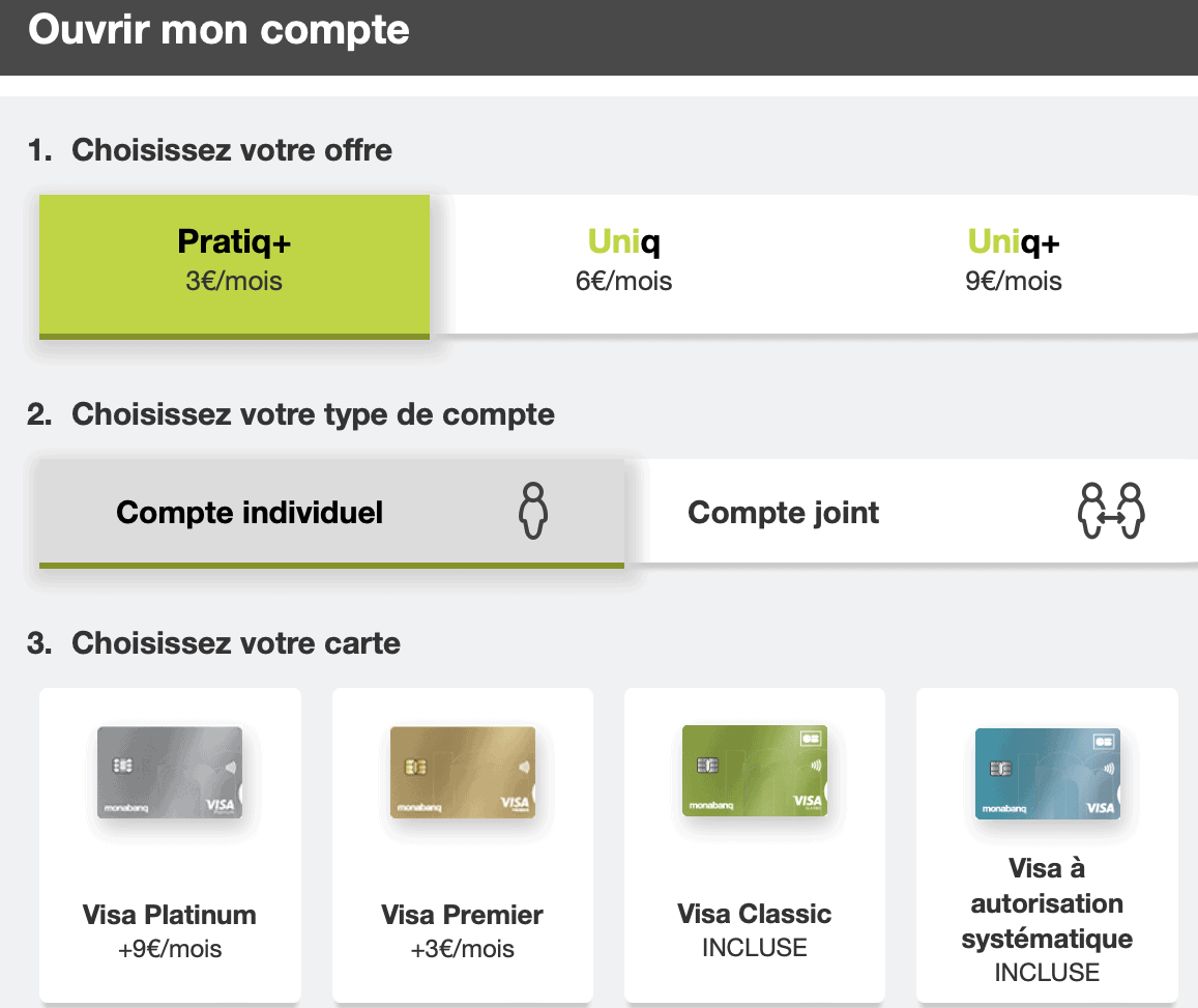 Étape 1&nbsp;: Choisissez votre offre