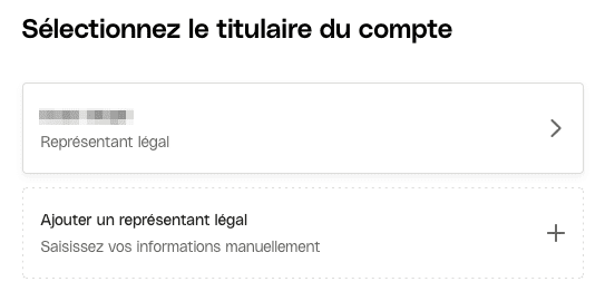 Étape 3&nbsp;: Sélectionnez le titulaire du compte