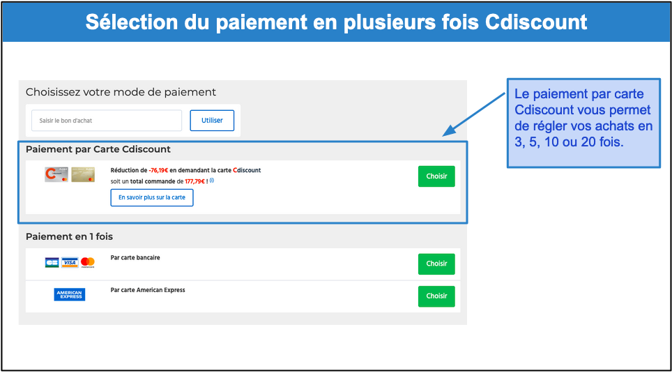 Étape 1&nbsp;: Constituez votre panier et sélectionnez le mode de paiement