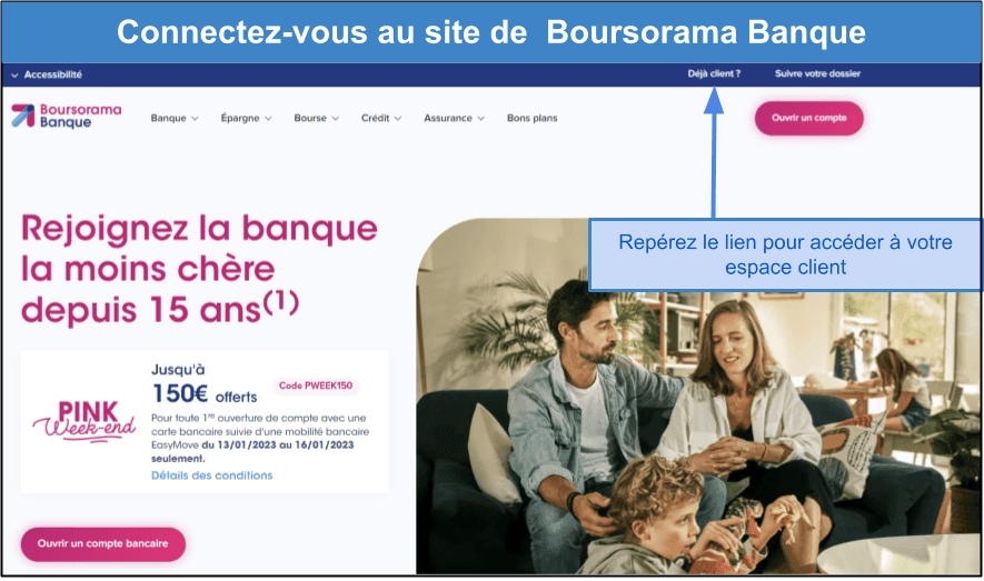 Étape 2&nbsp;: Connectez-vous à votre espace client Boursorama Banque