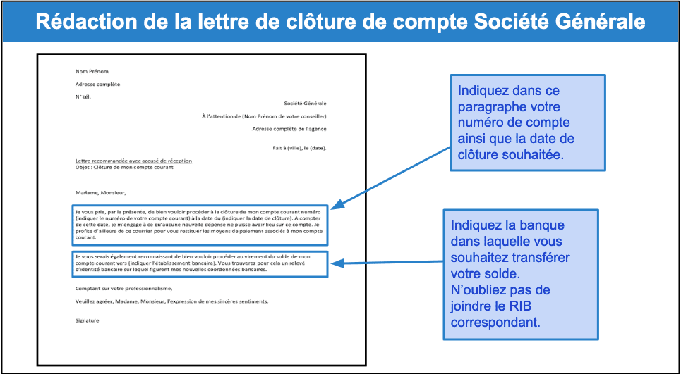 Étape 3&nbsp;: Transmettre votre lettre de résiliation de compte à La banque SG