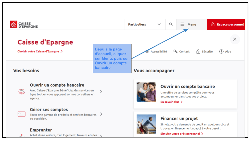 Étape 1&nbsp;: Connectez-vous au site de la Caisse d’Épargne