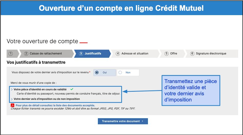 Étape 3&nbsp;: Transmettez vos justificatifs