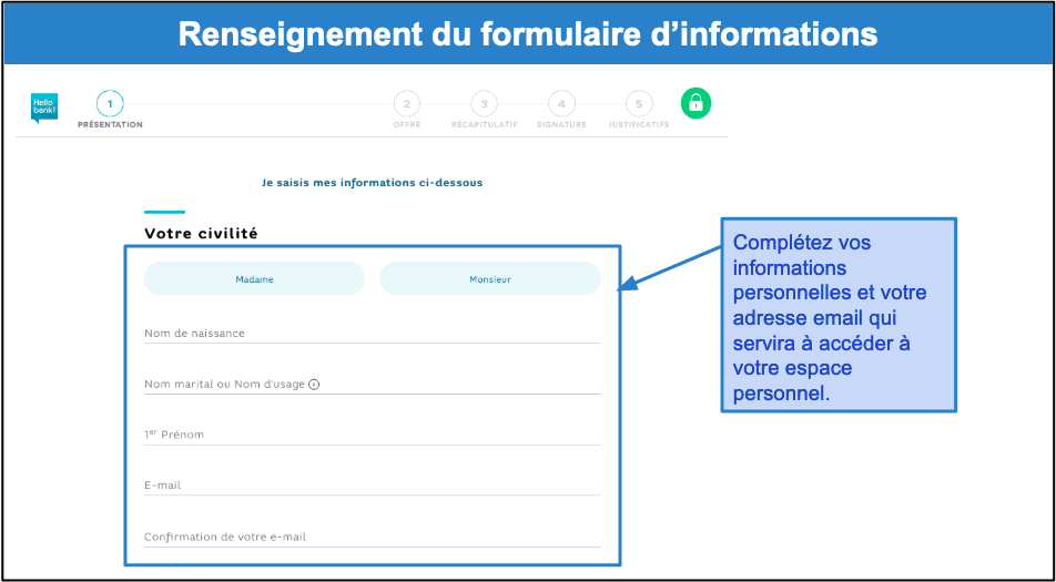 Étape 2&nbsp;: Remplissez les formulaires en ligne