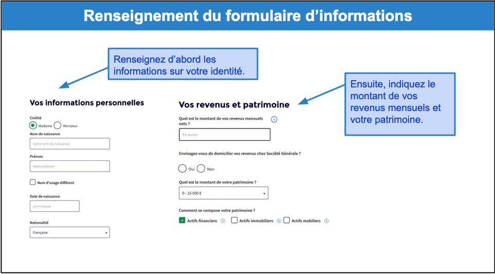 Étape 2&nbsp;: Renseignez les formulaires et chargez vos documents