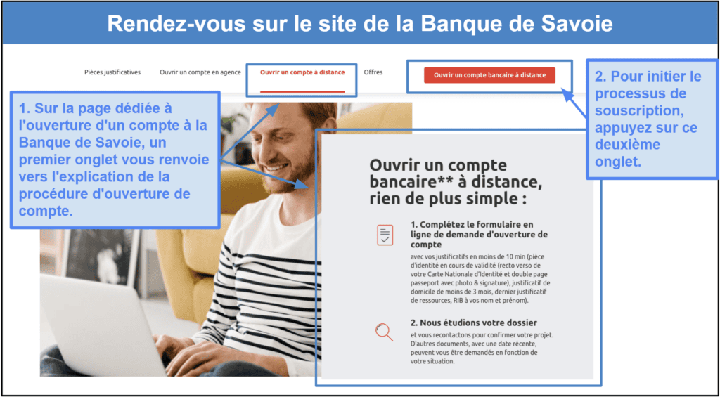 Étape 1&nbsp;: Rendez-vous sur le site de la Banque de Savoie