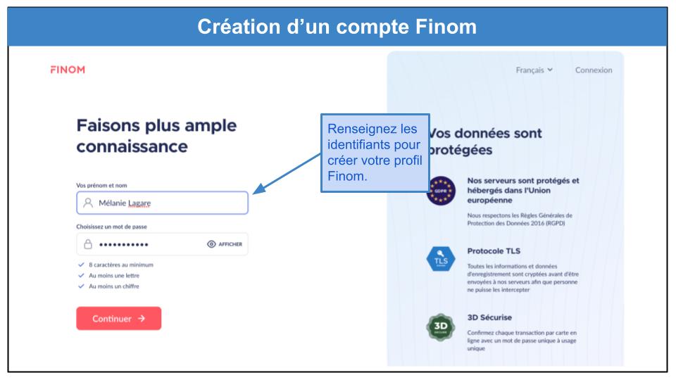 Étape 2&nbsp;: Créez votre profil Finom