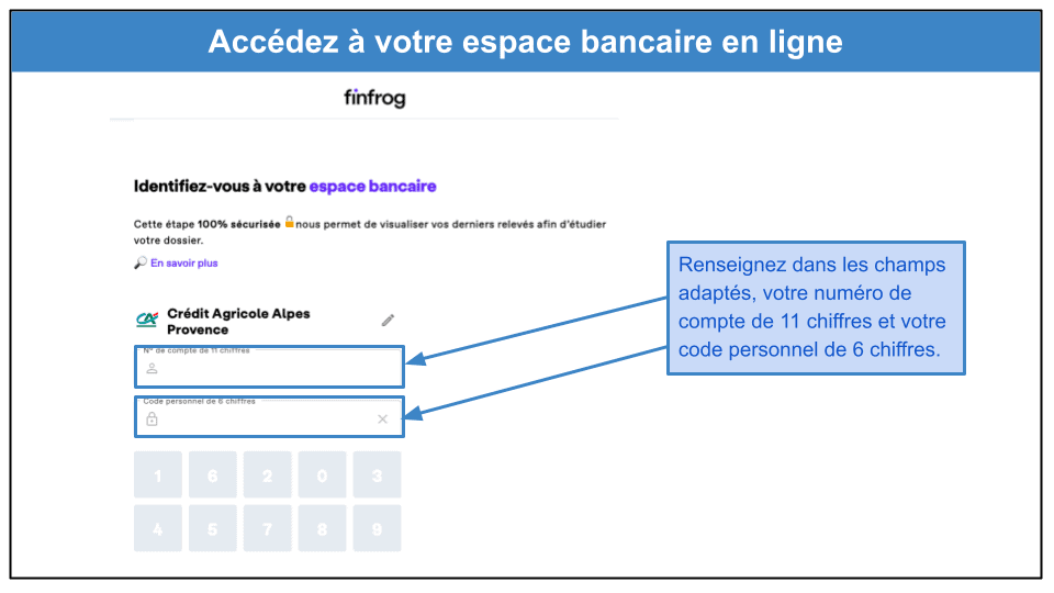 Étape 3&nbsp;: Connectez-vous à votre banque principale