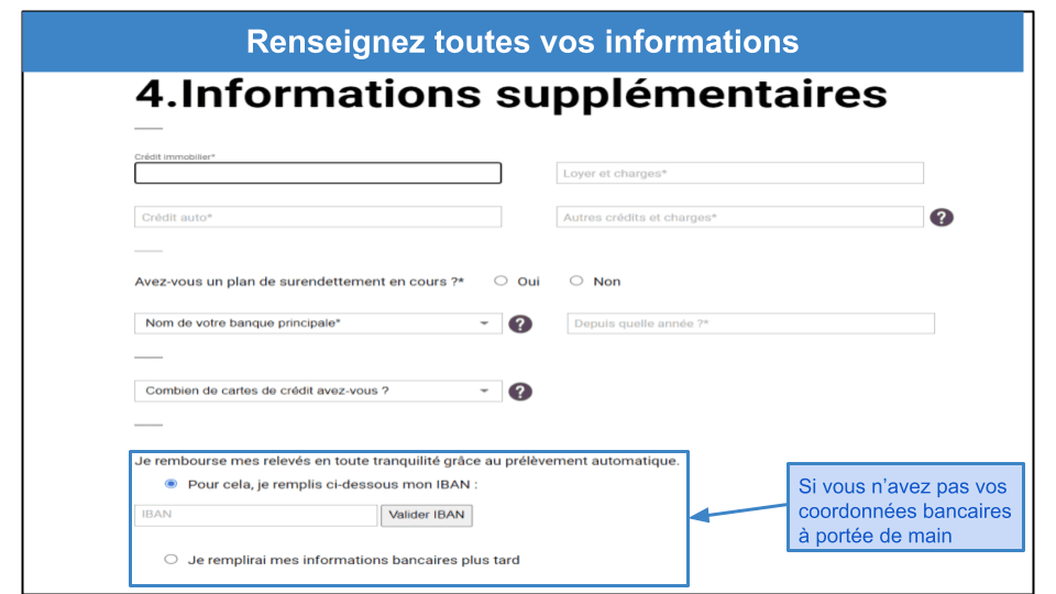 Étape 2&nbsp;: Communiquez vos informations personnelles