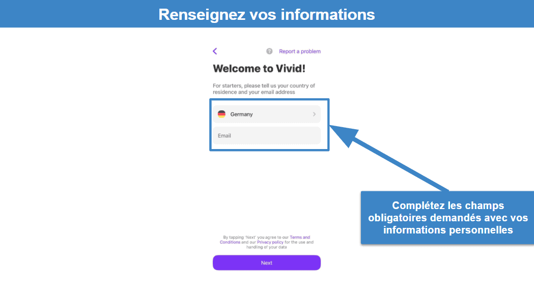 Étape 2&nbsp;: Renseignez vos informations personnelles