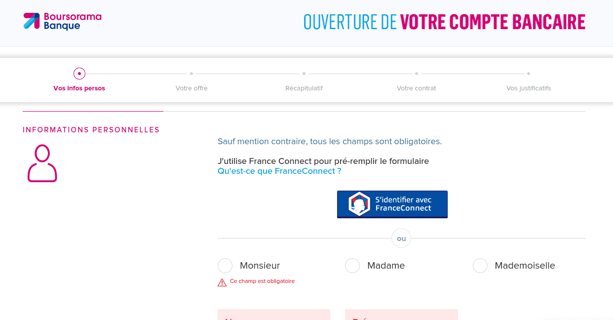 Étape 1&nbsp;: Remplir le formulaire en ligne