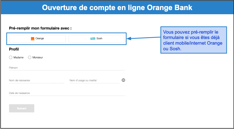 Étape 2&nbsp;: Remplissez le formulaire d’ouverture de compte