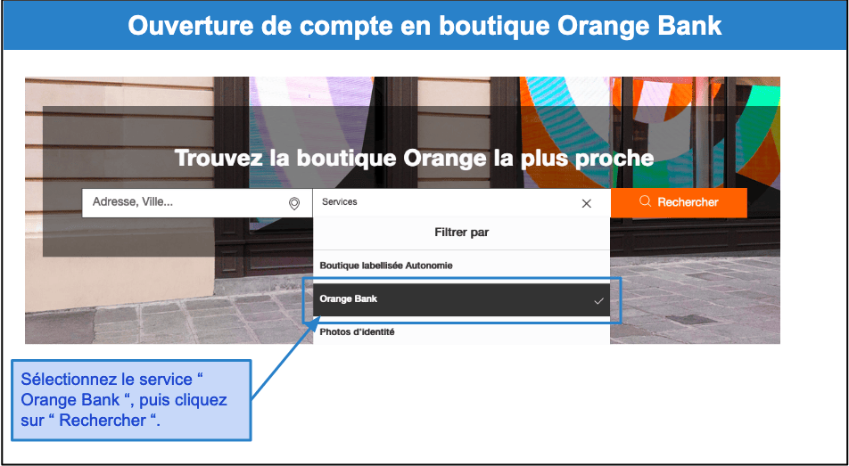 Étape 1&nbsp;: Localisez la boutique Orange la plus proche