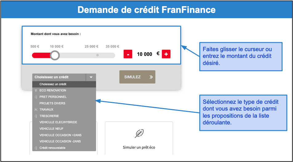 Étape 1&nbsp;: Réalisez une simulation de votre crédit en ligne