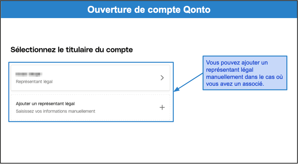 Étape 3&nbsp;: Sélectionnez le titulaire du compte