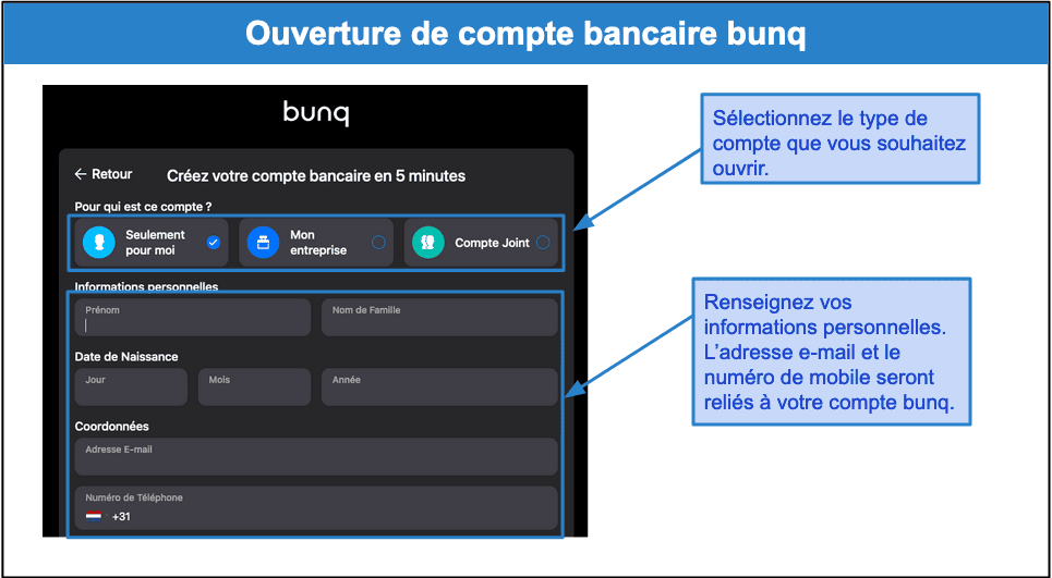 Étape 2&nbsp;: Renseignez vos informations personnelles