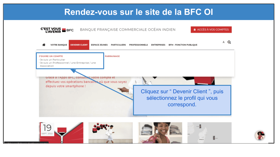 Étape 1&nbsp;: Rendez-vous sur le site de la BFC OI