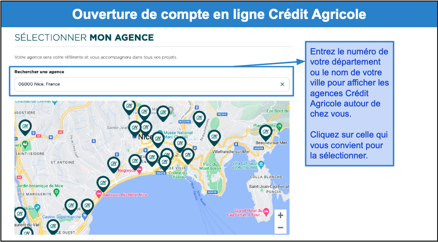 Étape 2&nbsp;: Sélectionnez votre agence