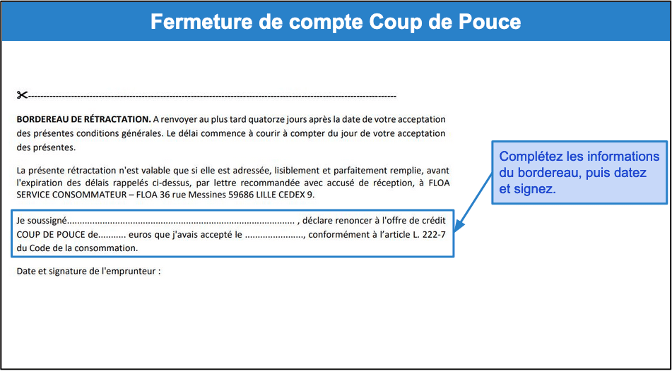 Étape 3&nbsp;: Remplir le bordereau