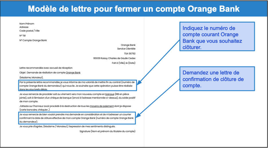 Étape 3&nbsp;: Rédigez votre lettre de demande de fermeture de compte