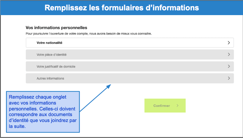 Étape 2&nbsp;: Remplir les formulaires