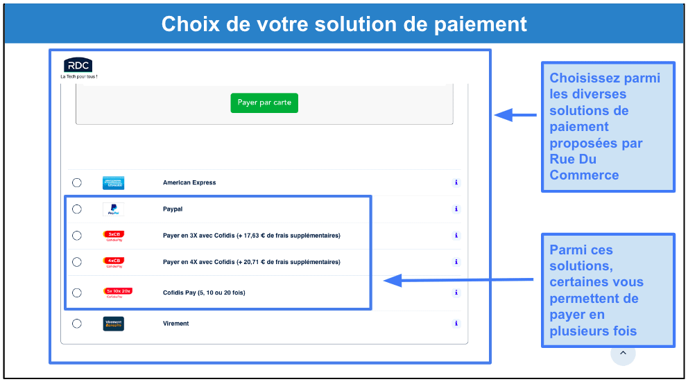 Étape 4&nbsp;: Choisissez votre option de paiement