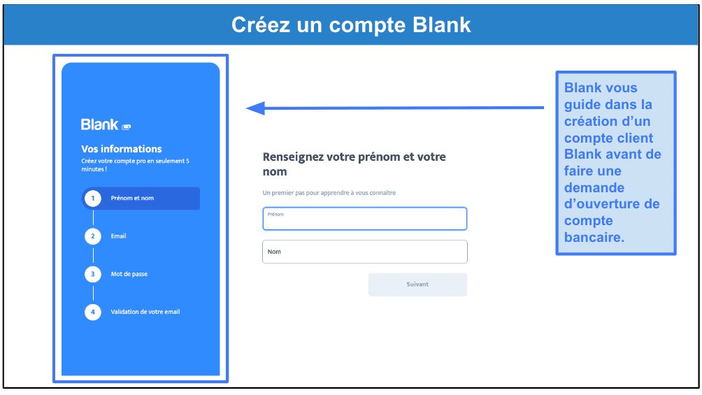 Étape 1&nbsp;: Créez un compte utilisateur Blank