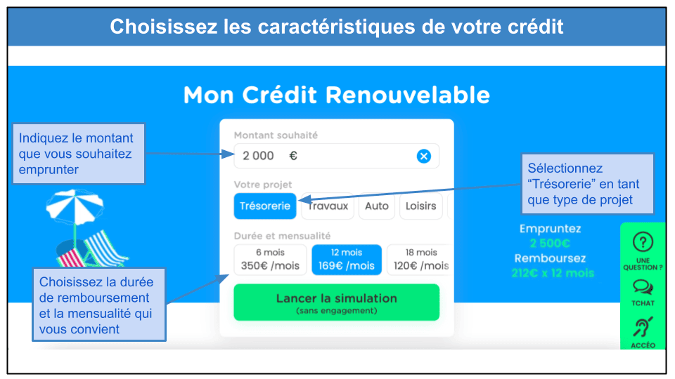 &lt;strong&gt;Étape 2&nbsp;: Indiquez les caractéristiques souhaitées pour votre crédit&lt;/strong&gt;