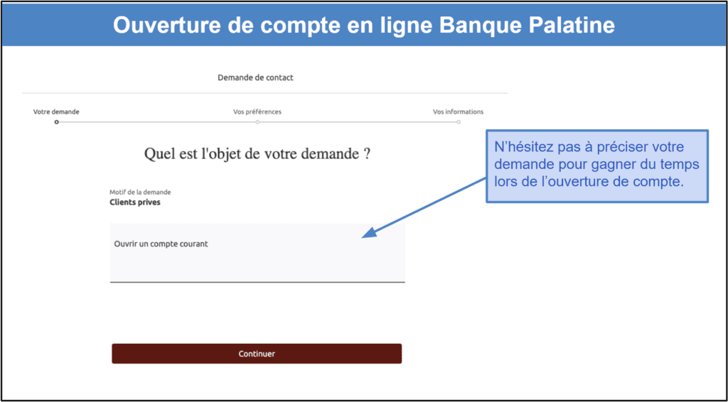 Étape 2&nbsp;: remplir le formulaire et précisez votre demande