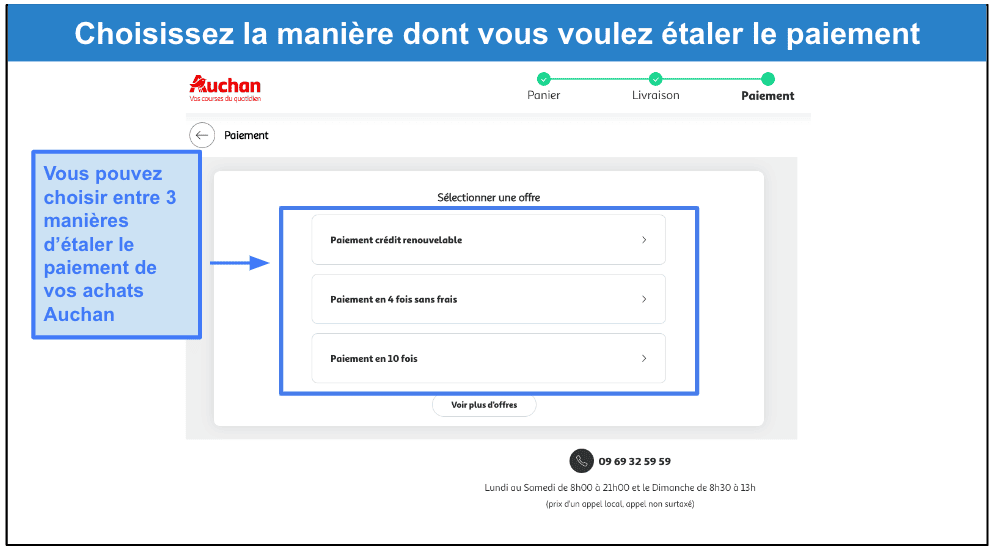 &lt;span id=&quot;_step_3&quot;&gt;Étape 4&nbsp;: Choisissez la manière d’étaler le paiement de vos achats Auchan&lt;/span&gt;