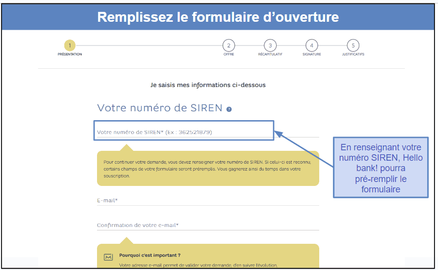 Étape 1&nbsp;: Remplissez le formulaire