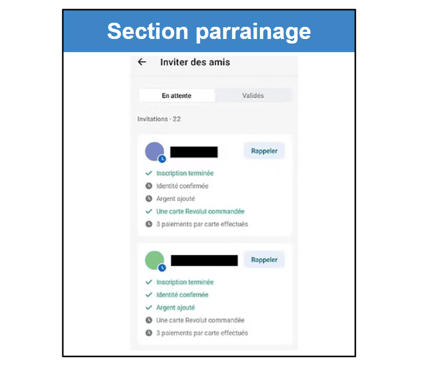 Suivi et validation du parrainage Revolut